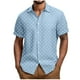 thumbnail image 2 of Blusa y camisa de manga corta con cuello vuelto Camisa casual para hombre Camisa de bolos vintage de manga corta Camisas de verano de playa cubana Camisa con botones Blusa para hombre Poliéster, 2 of 5