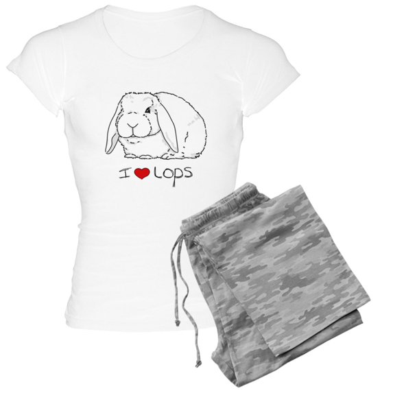 CafePress - I Love Lop Rabbits 2 Pajamas - Women's Light Pajamas