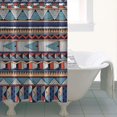 thumbnail image 4 of Blue Boho Tribal Triangles and Arrows Pattern Shower Curtain 36"x72" ,Bathroom Decorative Shower Curtains Set with 12 Hooks,Modern Waterproof Washable Shower Curtain, 4 of 6