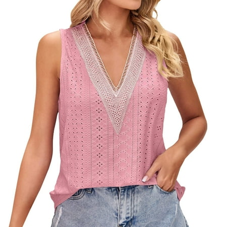 Blphud Womens Tank Tops Fitted Top Women Womens Summer Solid Tank Tops Sexy Lace Flowy Hide Belly Shirts Deep V Neck Cute Casual Tank Dark Bodysuit Women Red M