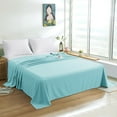 thumbnail image 5 of Flxxie 1800 Count Soft Brushed Microfiber Flat Sheet, Shrinkage, Fade Resistant Bedding Top Sheet, Easy Care, Aqua, King, 102"x105" with 4" hem, 5 of 6