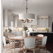 Progress Lighting - Five Light Chandelier - Chandeliers - Drum Shade 5-Light