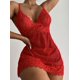 thumbnail image 1 of Vestido camisola transparente de malla de encaje, cómodo, de medianoche, sexy, seductor, lencería sexy, 1 of 4