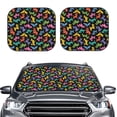 thumbnail image 2 of Xecao Colorful Geometric Dog for Foldable Car Sun Shades (2-Pack) offer sun protection with an easy-fold design for convenient windshield shading., 2 of 7