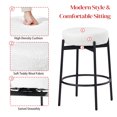 thumbnail image 3 of Ktaxon 24" Backless Bar Stools Set of 2, Modern Swivel Barstools with Footrest, Teddy Fleece Padded Counter Height Barstool Chairs 2 pcs, White, 3 of 7