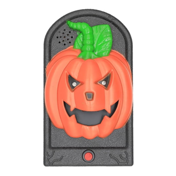 Anillos de puerta horribles para Halloween, sonido aterrador, fiesta en casa, accesorios espeluznantes (calabaza)