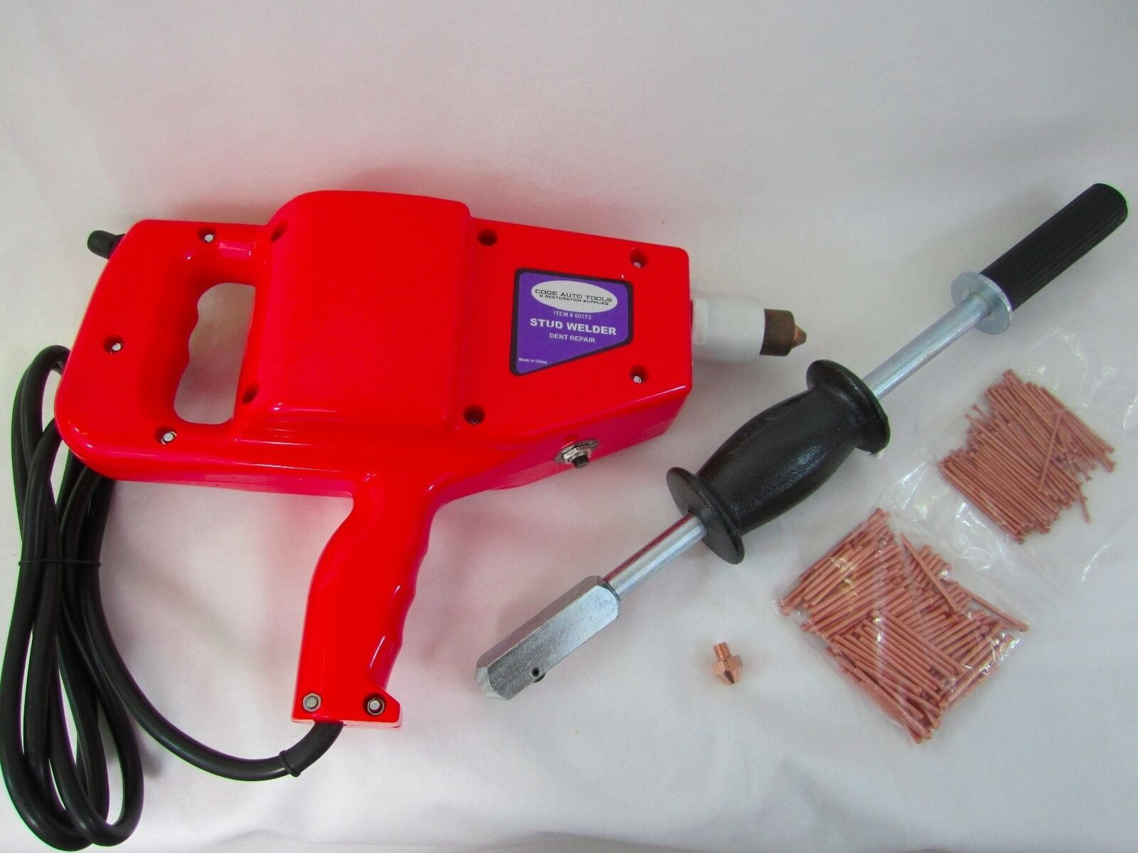 Stud Welder Dent Puller Kit For Car Repair Nails Slide Hammer Electric Repair 