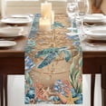 thumbnail image 3 of Table Runners 108 Inches Long Dress Scarves, Sea Turtle Coastal Farmhouse Coffee/Dining/Kitchen Table Runner for Living Room, Summer Nautical Starfish Coral Brown Anchor 13x108 Inch, 3 of 9
