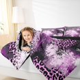 thumbnail image 3 of Homewish Purple Leopard Print Twin Comforter Sets,Animal Theme Bedding Set,Black Reversible,2-Piece,1 Comforter and 1 Pillowcase, 3 of 7