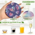 thumbnail image 4 of 6 Pcs Drink Coasters with Holder 3.94in Woven Coasters for Drinks Pink-purple Hearts Coaster Set for Protection Table, 4 of 7