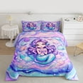 thumbnail image 2 of Homewish Ocean Animal Mermaid Bedding Comforter Set,Watercolor Sealife Twin Comforter Sets,Pink Blue Purple Bedding Set For Teens,Luxury Bedroom Decor Reversible,2 Pieces, 2 of 8