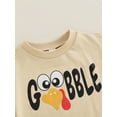 thumbnail image 5 of Bagilaanoe Newborn Baby Girl Boy Thanksgiving Romper Sweatshirt Long Sleeve Bodysuit Turkey Letter Print Pullover 3M 6M 12M 18M Fall Tops, 5 of 9