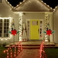 thumbnail image 6 of MAGGIFT 2 Pack Christmas Lighted Solar Stake Lights, Solar Powered LED Xmas Nativity Scene Metal Stake with Poinsettia, Outdoor Decorations Light Up Pathway Lights, Garden Stakes Yard Lawn Ornament, 6 of 7