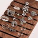 thumbnail image 5 of 1 set 14pcs bohemia retro anillos dedo aleación de la vendimia anillos de dedo (plata), 5 of 6