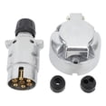thumbnail image 2 of Trailer Plug Socket Set, 7 Pin Rugged DC12V Aluminum Alloy Lightweight High Strength Trailer Wiring Connector Adapter  for RV, 2 of 8