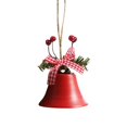 thumbnail image 3 of 1 campana navideña de metal roja, blanca y verde, para colgar en el árbol de Navidad, adorno navideño para el hogar, 3 of 5