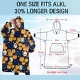 thumbnail image 4 of Oversized Wearable Blanket Hoodie,Happy Halloween Pumpkin Pattern Sherpa Blanket Hoodie with Super Pockets,Super Warm Fuzzy Pullover for Women & Men, 4 of 6