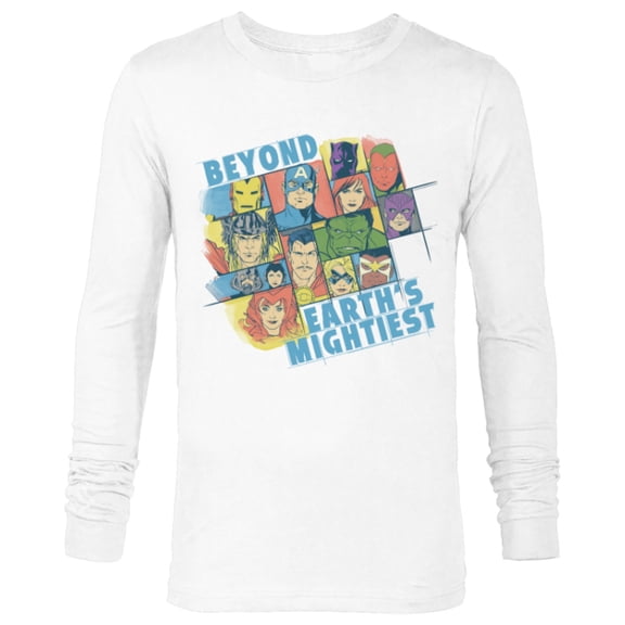 Marvel Avengers Beyond Earth’s Mightiest 60th Retro Faces- Long Sleeve T-Shirt for Men - Customized-White
