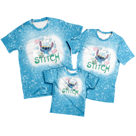 

Fnyko Family T Shirt Lilo & Stitch Printed Casual Shortsleeve Polyester O-Neck Casual T Shirt for Women Men Boys Girls