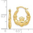 thumbnail image 2 of 10K Claddagh Hollow Hoop Earrings 10k Yellow Gold Earrings, 2 of 2