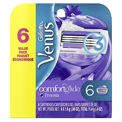 Gillette Venus ComfortGlide Freesia Women's Razor Refills, 6 Refills (Packaging May Vary)