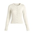 thumbnail image 6 of Lnmiateer Women Crew Neck Button Down Cropped Knit Cardigan Long Sleeve Lightweight Open Front Sweater Shrug Casual Summer Layering Outerwear, 6 of 6