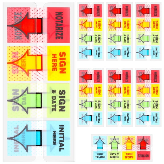 800Pcs Sign Here Stickers Plastic Sign Here Tabs Fast Positioning Arrow Labels Stickers Clear Recording Index Labels for Office