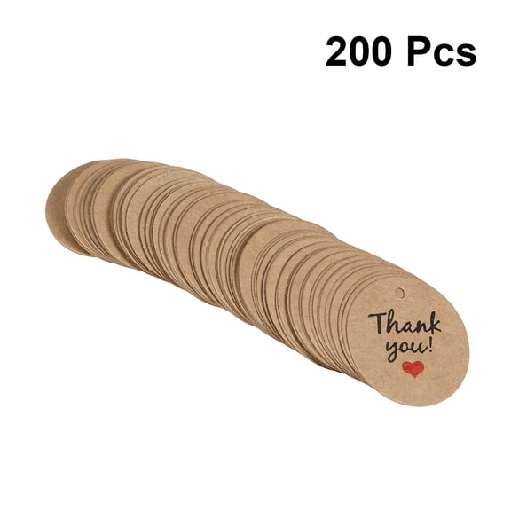 Yardwe Kraft Paper Round Tags Light Brown for Weddings and Parties 200Pcs