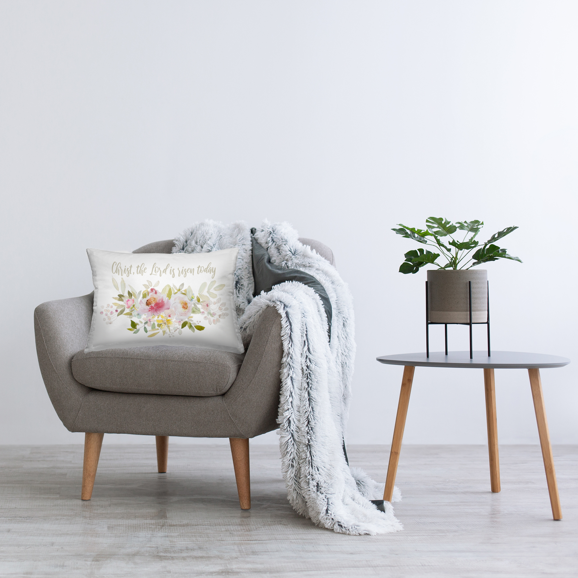 Stupell Industries Floral The Lord Is Risen Decorative Printed Throw Pillow, design by Patricia Pinto