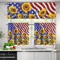 thumbnail image 3 of American Flag Kitchen Curtains and Valances Set Sunflower Rod Pocket Tier Curtains 3-Piece House Decor Curtains for Living Room Bedroom Bathroom Easy to Install Kitchen Valance Curtains, 3 of 5
