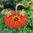 thumbnail image 6 of Metal Pumpkin Garden Stake Fall Decor Decorative Rustic Pumpkin Yard Stake Sign Yard Decor Outdoor Thanksgiving Green,B, 6 of 10