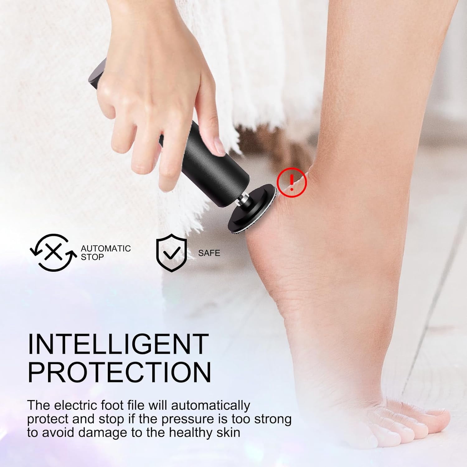 Aorsher Electronic Foot File Grinder with 60pcs Replacement Sandpaper Discs, Adjustable Speed Electric Callus Remover Professional Pedicure Tool for Men Women Dead Cracked Hard Skin Calluses