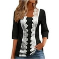 thumbnail image 2 of Womens Long Sleeve Shirts Square Neck Lace Tops Business Casual Blouses Tee 2026 Trendy Spring Fashion Outfits Clothes Black XL, 2 of 5