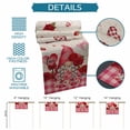 thumbnail image 6 of Valentine's Day Table Runner - 72 Inch Long Gnomes Loves Roses Romantic Plaid Beige Cotton and Linen Blended Dress Scarves Farmhouse Table Runner for Kitchen Dining, Coffee Table, 13" x 72", 6 of 8