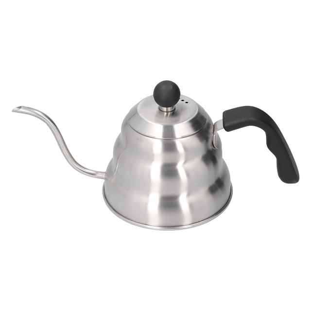 Bouilloire à col de cygne en acier inoxydable avec bec verseur vintage pour la maison, la cuisine, 1 l