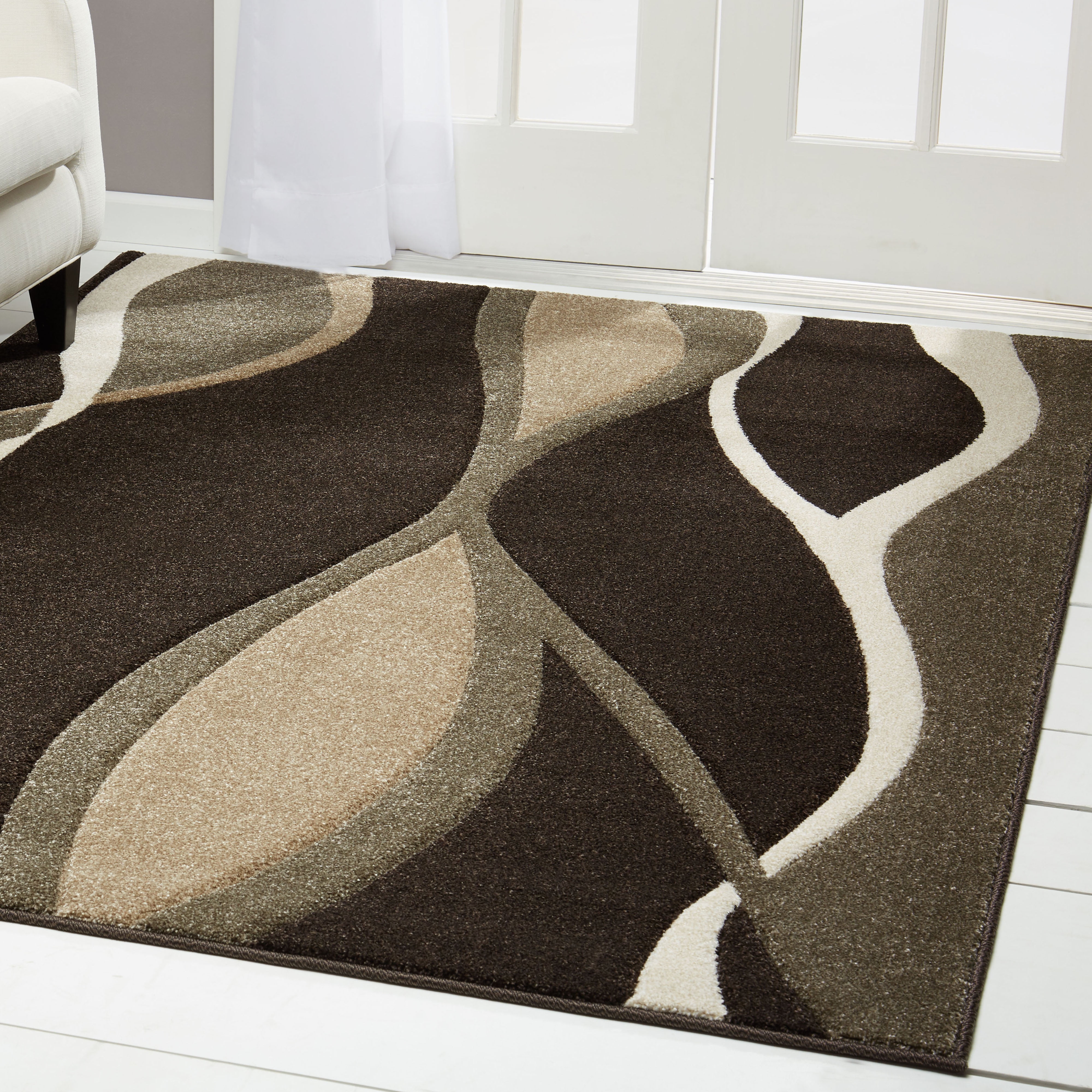Home Dynamix Sumatra Modern Dark Brown Hand Carved Rug