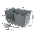 thumbnail image 2 of Hespama Plastic High Side Cat Litter Boxes with Scoopers, 2 Pack Large Gray Open Top Litter Trays, 2 of 7