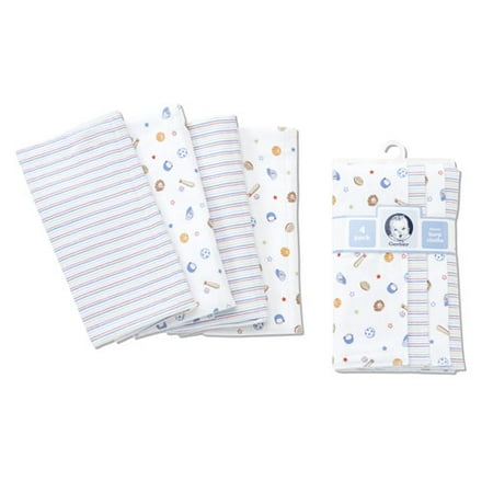 Gerber - Flannel Burp Cloth 4-Pack, Blue
