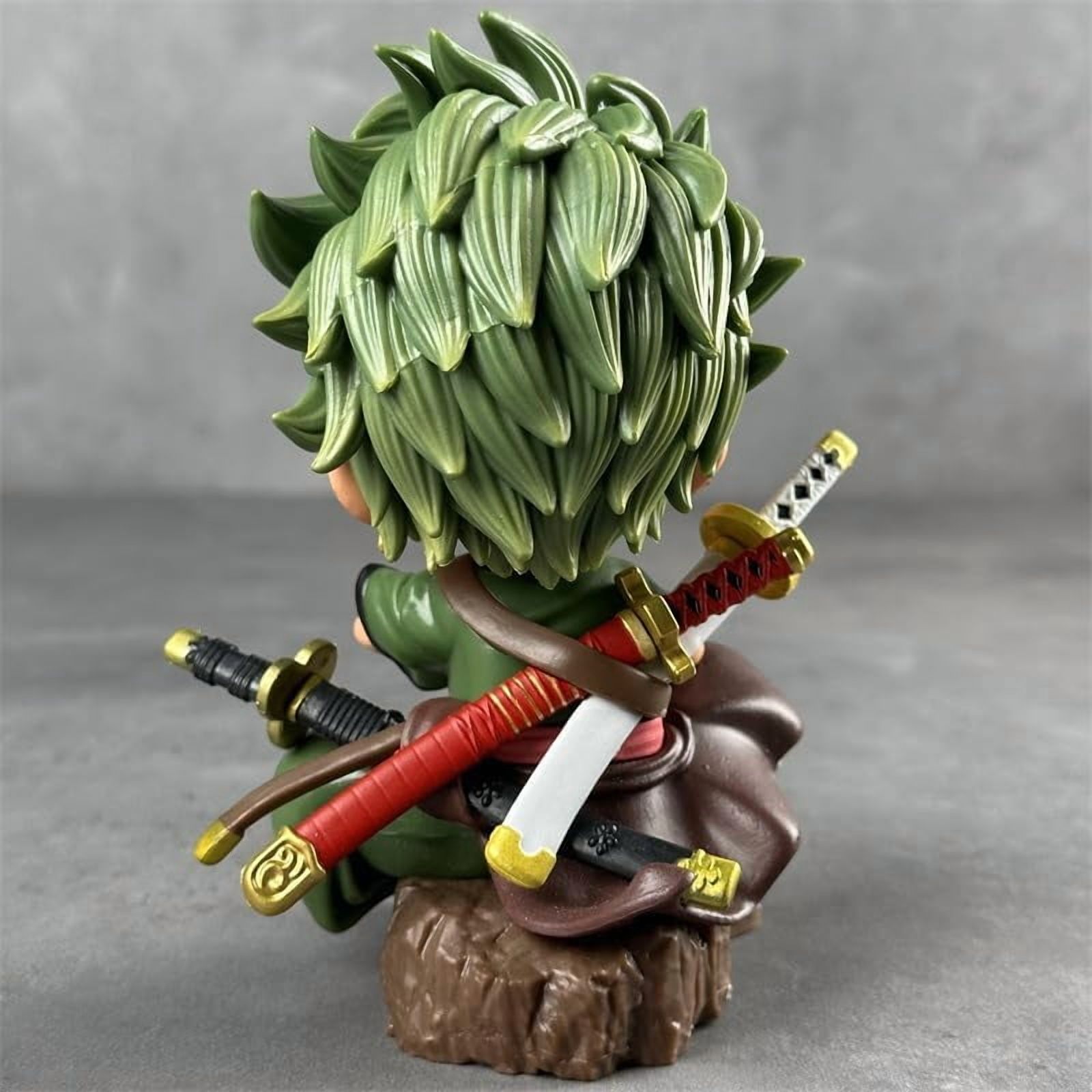 Newly Luffy Zoro Figure Q Version Sitting and Laughing Luffy Zoro Figures Desktop Ornaments PVC Action Statue Model Figure (Zoro)