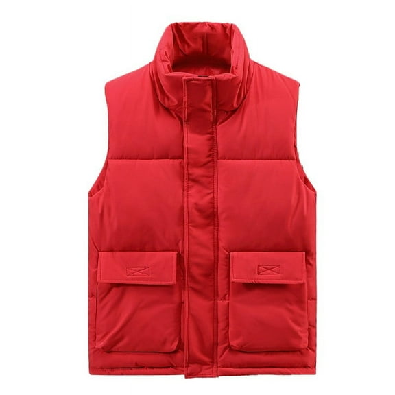 Dgankt PufferJacket Men Men Puffer Vest Lightweight Stand Collar Cotton Sleeveless Winter Warm Zip Up Padded Outerwear Jackets with Pockets