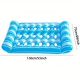 thumbnail image 3 of Bamboohart 1pc Inflatable Floating Bed - Portable Foldable Air Mattress for Pool  Beach & Lake  Durable PVC Material with Ergonomic Design  Mixed Colors (Blue/White) - Pool Party & Water, 3 of 7