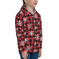 thumbnail image 5 of Pofeuu Buffalo Plaid Snowflakes Print Teenage Zipper Hoodie Sweatshirts Hooded Casual Jackets With Pocket For Boys Girls-Medium, 5 of 6