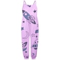 thumbnail image 2 of Girls Romper Girls Fun Print Sleeveless Romper Jumpsuits Girls Jumpsuit Purple 2-3 Years, 2 of 4