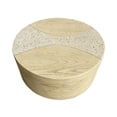 thumbnail image 4 of LIVILAND 28" Round Indoor/Outdoor Coffee Table - Sahara Oak Travertine, 4 of 8