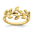 thumbnail image 1 of Solid 14k Yellow Gold Leaf Ring Band Size 6, 1 of 6