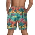 thumbnail image 4 of Balery Hawaii Palms Mens Swim Trunks Swim Shorts for Men Quick Dry Inseam Beach Shorts with Compression Liner Pocket-Large, 4 of 9