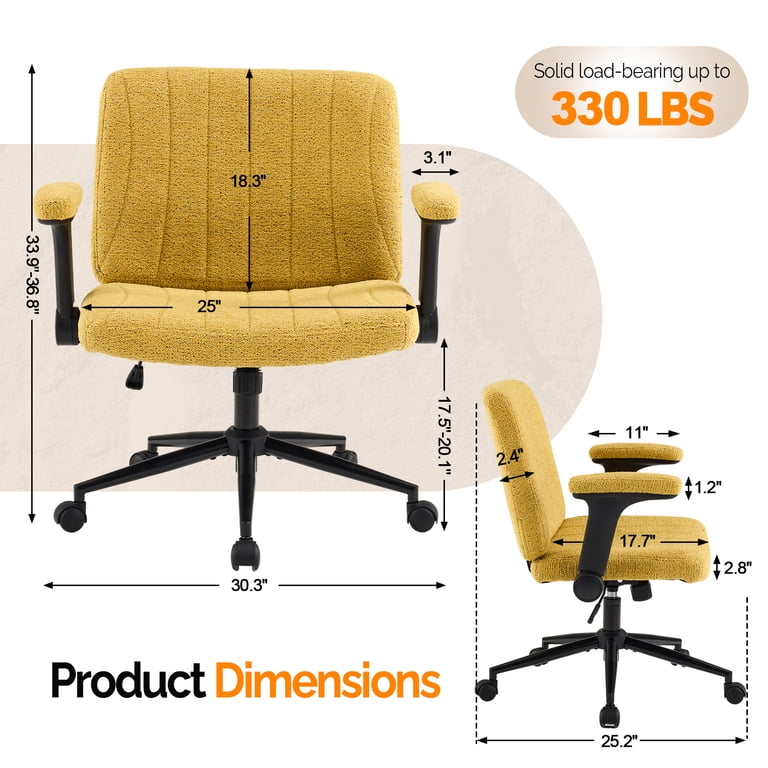 Ktaxon Office Chair, Flip-Top Armrest Desk Chair on Metal Star