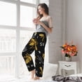 thumbnail image 4 of Uemuo Hohey Bee Golden Embroidery Pattern Women's Wide Leg Palazzo Lounge Pants with Pockets Light Weight Loose Comfy Casual Pajama Pants-X-Large, 4 of 9