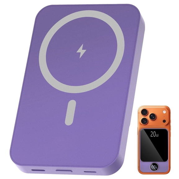 Magnetic Wireless Portable Charger, 10000mAh Power Bank with PD20w Fast Charging, USB C in&Out Battery Pack, Compatible with Mag-Safe for iPhone 17/16/15/14/13 Series, Samsung, Android, and More