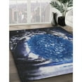 thumbnail image 2 of Ahgly Company Indoor Round Patterned Blue Abstract Area Rugs, 4' Round, 2 of 6
